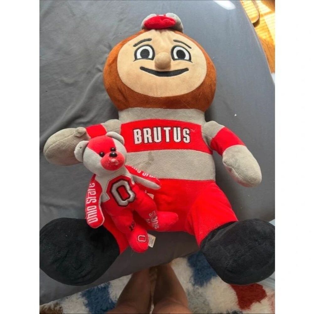 Brutus Buckeye Red & Gray Plush Toy - Brutus Mascot Stuffed Doll and bear